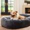 Show in main carousel: Frisco Velvet Round Bolster Dog Bed w/Removable Cover, Gray, X-Large slide 1 of 9