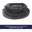Show in main carousel: Frisco Velvet Round Bolster Dog Bed w/Removable Cover, Gray, Large slide 5 of 8