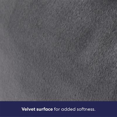 Show full view: Frisco Velvet Round Bolster Dog Bed w/Removable Cover, Gray, Large slide 3 of 8