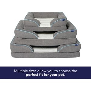 Frisco Plush Orthopedic Front Bolster Cat & Dog Bed w/Removable Cover, Gray, Small
