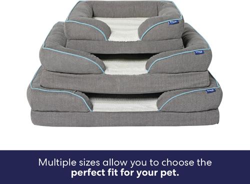 Show full view: Frisco Plush Orthopedic Front Bolster Cat & Dog Bed w/Removable Cover, Gray, Small slide 7 of 10