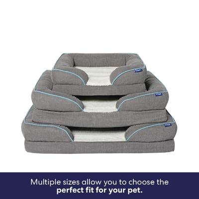 Show full view: Frisco Plush Orthopedic Front Bolster Cat & Dog Bed w/Removable Cover, Gray, Medium slide 7 of 10