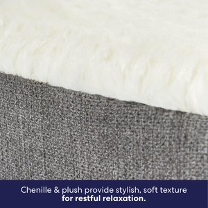 Frisco Plush Orthopedic Front Bolster Cat & Dog Bed w/Removable Cover, Gray, Small