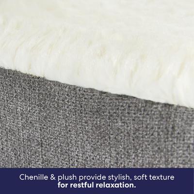 Show full view: Frisco Plush Orthopedic Front Bolster Cat & Dog Bed w/Removable Cover, Gray, Small slide 4 of 10