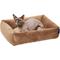 Show in main carousel: Frisco Velvet Quilted Bolster Cat & Dog Bed, Beige, Small slide 3 of 9