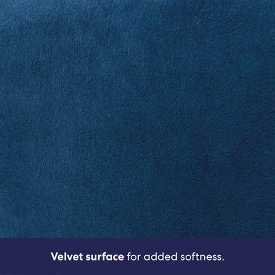 Show full view: Frisco Velvet Round Bolster Dog Bed w/Removable Cover, Blue, X-Large slide 4 of 10
