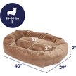 Show in main carousel: Frisco Velvet Round Bolster Dog Bed w/Removable Cover, Beige, Large slide 2 of 9