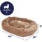 Show in main carousel: Frisco Velvet Round Bolster Dog Bed w/Removable Cover, Beige, Large slide 2 of 9