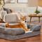 Show in main carousel: Frisco Plush Orthopedic Front Bolster Cat & Dog Bed w/Removable Cover, Gray, Medium slide 1 of 10