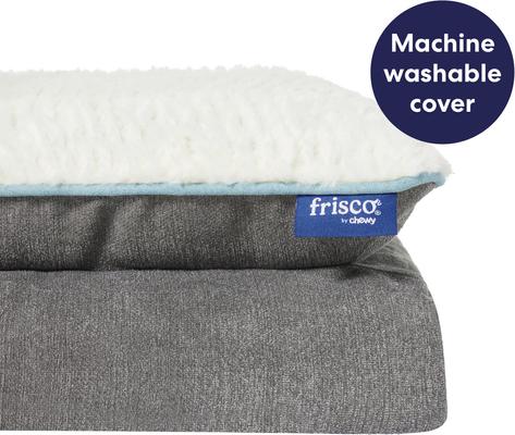 Show full view: Frisco Plush Orthopedic Pillowtop Dog Bed w/Removable Cover, Gray, Large slide 5 of 10