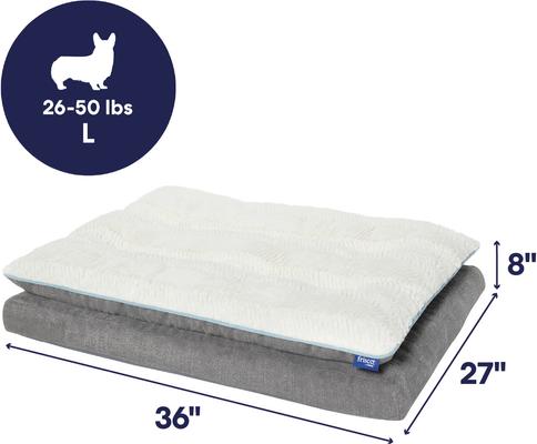 Show full view: Frisco Plush Orthopedic Pillowtop Dog Bed w/Removable Cover, Gray, Large slide 3 of 10