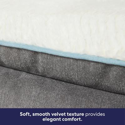 Show full view: Frisco Plush Orthopedic Pillowtop Dog Bed w/Removable Cover, Gray, Large slide 4 of 10