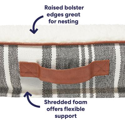 Show full view: Frisco Farmhouse Rectangular Bolster Pillow Dog Bed with Removable Cover, Large slide 4 of 9