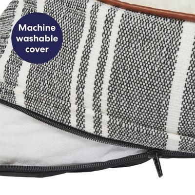 Show full view: Frisco Farmhouse Rectangular Bolster Pillow Dog Bed with Removable Cover, Medium slide 6 of 10