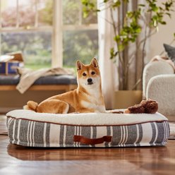 Frisco Farmhouse Rectangular Bolster Pillow Dog Bed with Removable Cover, Medium