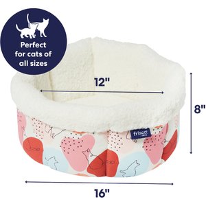 Frisco Sherpa Self-Warming High-Walled Bolster Small Cat Bed, Calico Cat