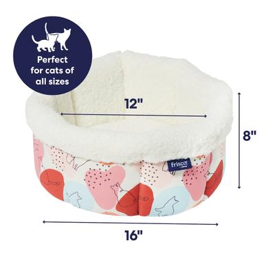 Show full view: Frisco Sherpa Self-Warming High-Walled Bolster Small Cat Bed, Calico Cat slide 2 of 8