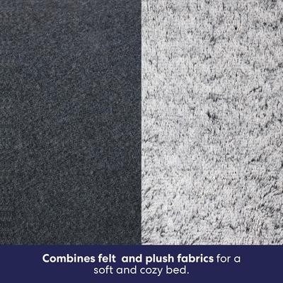 Show full view: Frisco Faux Felt Orthopedic Sofa Dog & Cat Bed with Removable Cover, Gray, XX-Large slide 4 of 9