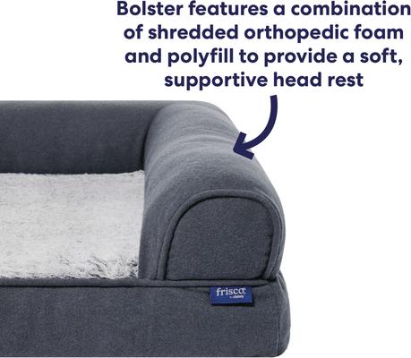 Show full view: Frisco Faux Felt Orthopedic Sofa Dog & Cat Bed with Removable Cover, Gray, Large slide 4 of 8
