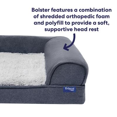Show full view: Frisco Faux Felt Orthopedic Sofa Dog & Cat Bed with Removable Cover, Gray, Medium slide 5 of 9