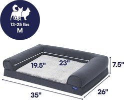 Frisco Faux Felt Orthopedic Sofa Dog & Cat Bed with Removable Cover, Gray, Medium slide 2 of 8