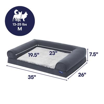 Show full view: Frisco Faux Felt Orthopedic Sofa Dog & Cat Bed with Removable Cover, Gray, Medium slide 2 of 9