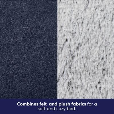 Show full view: Frisco Faux Felt Orthopedic Bolster Dog & Cat Bed with Removable Cover, Gray, X-Large slide 3 of 9