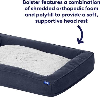 Show full view: Frisco Faux Felt Orthopedic Bolster Dog & Cat Bed with Removable Cover, Gray, X-Large slide 4 of 9