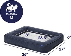 Frisco Faux Felt Orthopedic Bolster Dog & Cat Bed with Removable Cover, Gray, Medium slide 2 of 9