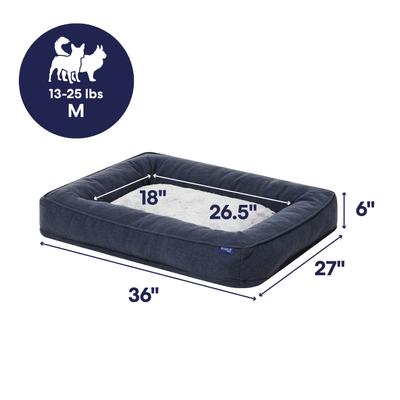 Show full view: Frisco Faux Felt Orthopedic Bolster Dog & Cat Bed with Removable Cover, Gray, Medium slide 3 of 11