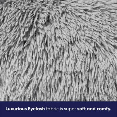 Show full view: Frisco Long Faux Fur Donut Cat & Dog Bed, Smoky Gray, X-Large slide 4 of 9