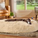 Frisco Long Faux Fur Donut Cat & Dog Bed, Sand, X-Large