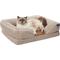 Show in main carousel: Frisco Plush Orthopedic Front Bolster Cat & Dog Bed w/Removable Cover, Beige, Small slide 3 of 10