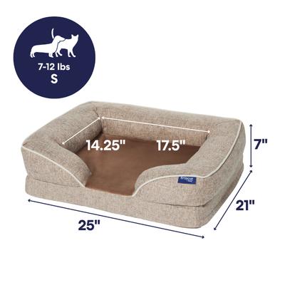 Frisco Plush Orthopedic Front Bolster Cat & Dog Bed w/Removable Cover