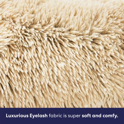 Show full view: Frisco Long Faux Fur Donut Cat & Dog Bed, Sand, Medium slide 4 of 10