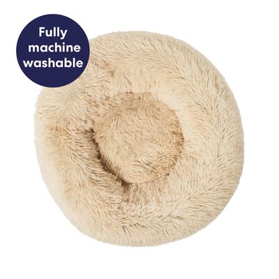 Show full view: Frisco Long Faux Fur Donut Cat & Dog Bed, Sand, Small slide 7 of 11