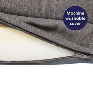 Frisco Plush Orthopedic Front Bolster Cat & Dog Bed w/Removable Cover, Gray, Small