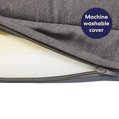 Show full view: Frisco Plush Orthopedic Front Bolster Cat & Dog Bed w/Removable Cover, Gray, Small slide 6 of 10