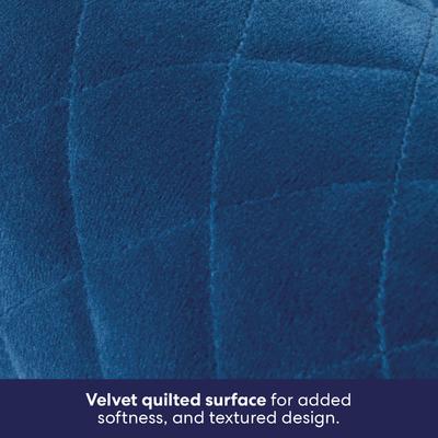 Show full view: Frisco Velvet Quilted Bolster Cat & Dog Bed, Blue, Medium slide 4 of 10