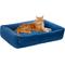 Show in main carousel: Frisco Velvet Quilted Bolster Cat & Dog Bed, Blue, Medium slide 3 of 10