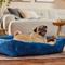 Show in main carousel: Frisco Velvet Quilted Bolster Cat & Dog Bed, Blue, Medium slide 1 of 10