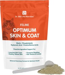 Dr. Bill's Pet Nutrition Feline Optimum Skin & Coat Cat Supplement, 180-gm pouch