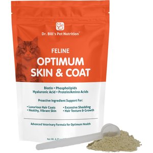 Dr. Bill's Pet Nutrition Feline Optimum Skin & Coat Cat Supplement, 180-gm pouch