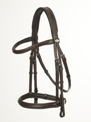 LeMieux Arika Cavesson Horse Bridle, Brown/Silver, Cob slide 1 of 3