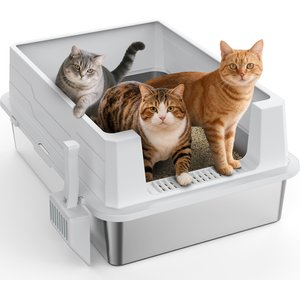 anti cat litter box Open-Top Self Cleaning Cat Litter Box, Automatic Cat Litter Box