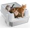 Show in main carousel: Invenho High Sided Cat Litter Box, XXX-Large, Silver Gray slide 1 of 9