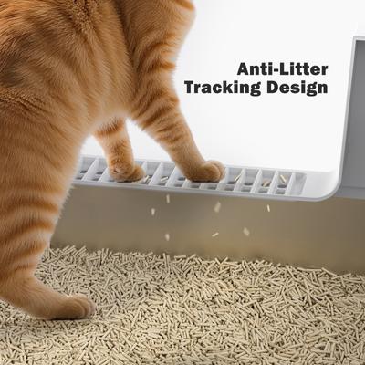 Show full view: Invenho High Sided Cat Litter Box, XXX-Large, Silver Gray slide 7 of 9