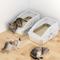 Show in main carousel: Invenho High Sided Anti-Urine Leakage Cat Litter Box, X-Large, Silver Gray, 2 count slide 3 of 8