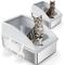 Show in main carousel: Invenho High Sided Anti-Urine Leakage Cat Litter Box, X-Large, Silver Gray, 2 count slide 1 of 8