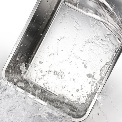 Show full view: Invenho Stainless Steel Non Clumping High Sided Cat Litter Box with Lid, XX-Large: 22.85-in, Dark Gray slide 8 of 9